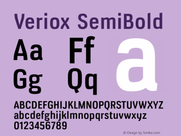 Veriox SemiBold Version 1.000 Font Sample