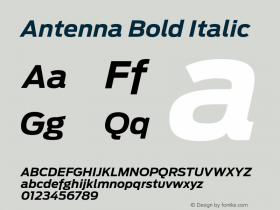 Antenna Bold Italic Version 1.000 2003 initial release图片样张