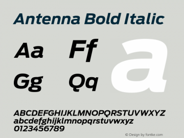 Antenna Bold Italic Version 1.000 2003 initial release图片样张