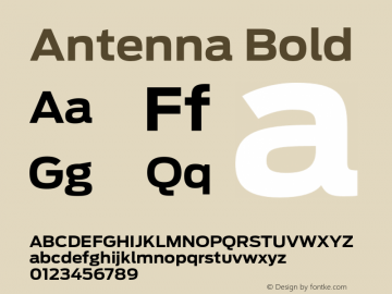 Antenna Bold Version 1.001 2003 Font Sample