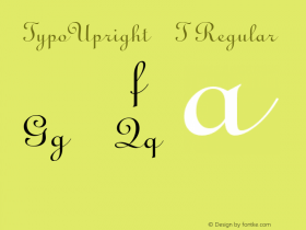 TypoUpright BT Regular mfgpctt-v1.59 Friday, March 26, 1993 9:25:59 am (EST)图片样张