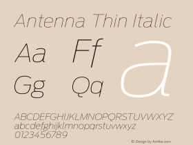 Antenna Thin Italic 001.001图片样张