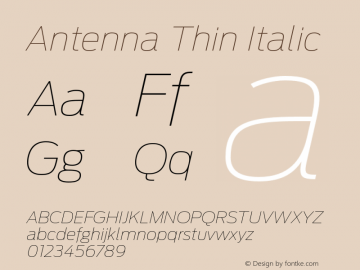 Antenna Thin Italic 001.001 Font Sample