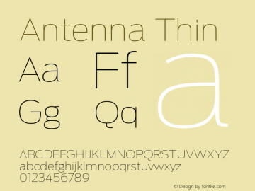 Antenna Thin Version 1.001 2003 Font Sample