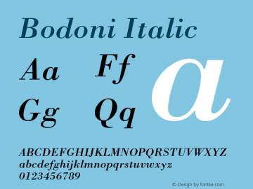 Bodoni Italic 2.0-1.0图片样张