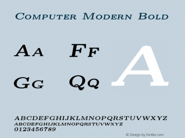 Computer Modern Bold Version 0.3 Font Sample