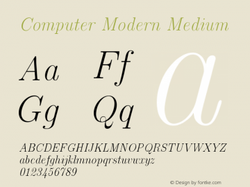 Computer Modern Medium Version 0.3 Font Sample