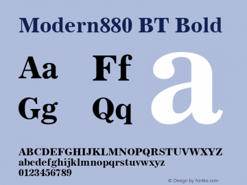 Modern880 BT Bold Version 2.001 mfgpctt 4.4图片样张