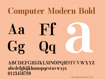 Computer Modern Bold Version 0.3 Font Sample