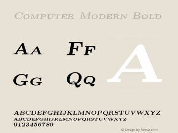 Computer Modern Bold Version 0.3 Font Sample