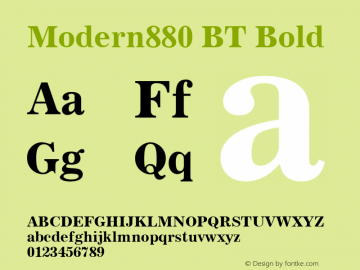 Modern880 BT Bold Version 1.01 emb4-OT图片样张