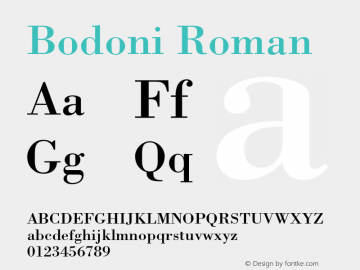 Bodoni Roman 001.002图片样张