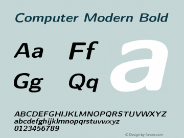 Computer Modern Bold Version 0.3 Font Sample