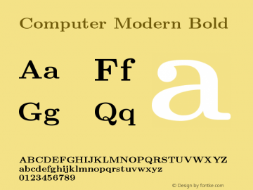 Computer Modern Bold Version 0.3图片样张