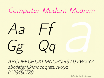 Computer Modern Medium Version 0.3 Font Sample