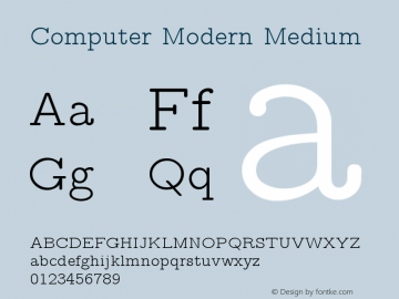 Computer Modern Medium Version 0.3 Font Sample