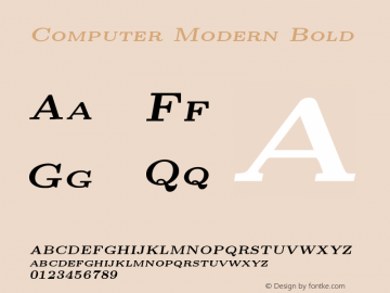 Computer Modern Bold Version 0.3 Font Sample