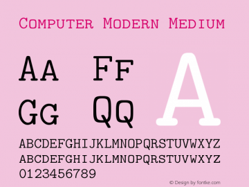 Computer Modern Medium Version 0.3 Font Sample