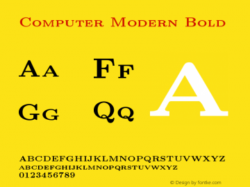 Computer Modern Bold Version 0.3 Font Sample