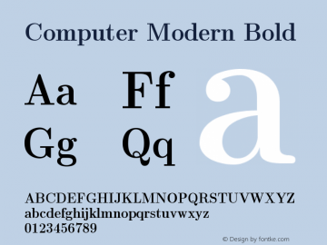 Computer Modern Bold Version 0.3 Font Sample