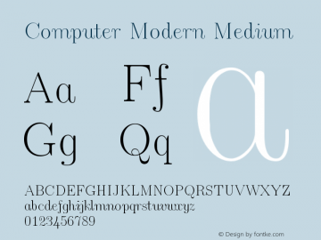 Computer Modern Medium Version 0.3 Font Sample