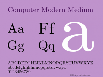 Computer Modern Medium Version 0.3 Font Sample