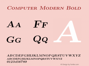 Computer Modern Bold Version 0.3 Font Sample