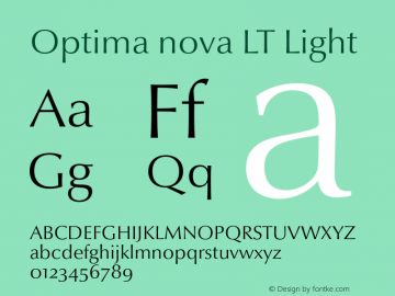 Optima nova LT Light 001.000 Font Sample