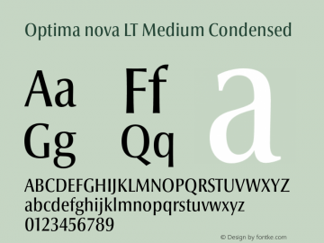 Optima nova LT Medium Condensed 001.000 Font Sample