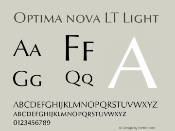 Optima nova LT Light 001.000 Font Sample