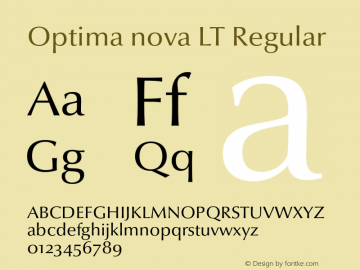 Optima nova LT Regular 001.000 Font Sample