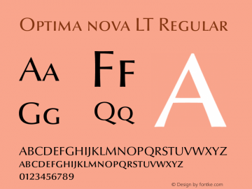 Optima nova LT Regular 001.000 Font Sample