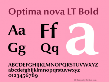 Optima nova LT Bold 001.000 Font Sample