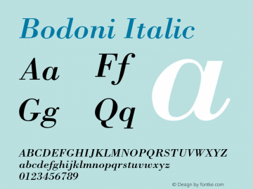 Bodoni Italic 001.002图片样张