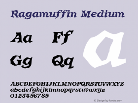 Ragamuffin Medium Version 001.000 Font Sample