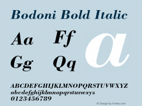 Bodoni Bold Italic 001.002图片样张