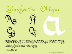 LukasSvatba Oblique Version 001.000 Font Sample