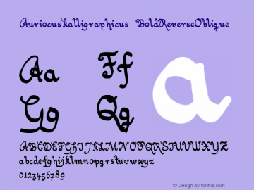 AuriocusKalligraphicus BoldReverseOblique Version 001.5图片样张