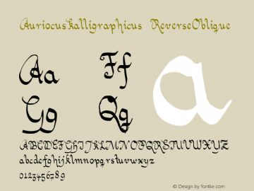 AuriocusKalligraphicus ReverseOblique Version 001.5图片样张