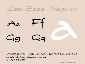 Zest-Bezel Regular Version 1.001 Font Sample