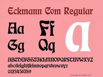 Eckmann Com Regular Version 1.01 Font Sample