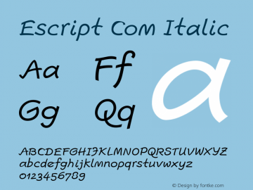 Escript Com Italic Version 1.01图片样张
