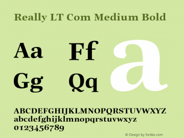 Really LT Com Medium Bold Version 2.01 Font Sample