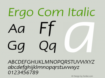 Ergo Com Italic Version 2.01图片样张