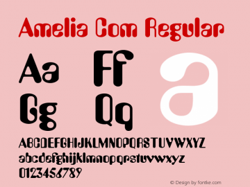 Amelia Com Regular Version 1.01 Font Sample