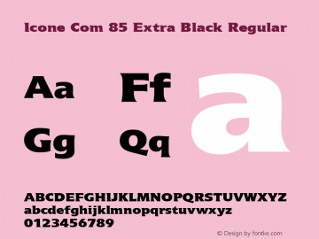 Icone Com 85 Extra Black Regular Version 1.01图片样张