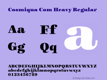 Cosmiqua Com Heavy Regular Version 2.01 Font Sample