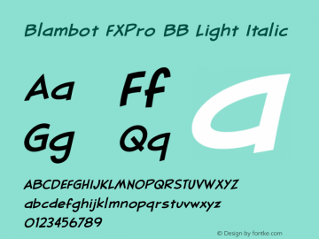 Blambot FXPro BB Light Italic Version 1.000图片样张