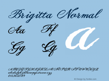 Brigitta Normal 1.000 Font Sample
