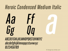 Heroic Condensed Medium Italic Version 1.001M图片样张